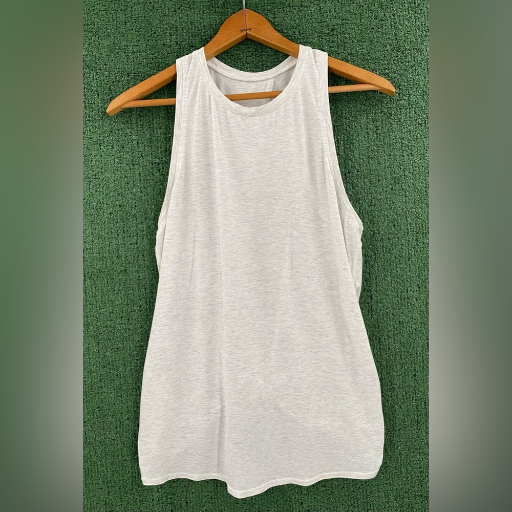 Lululemon All Tied Up Heather Gray Tank Top Open Back Knot Tie Women’s Size 4